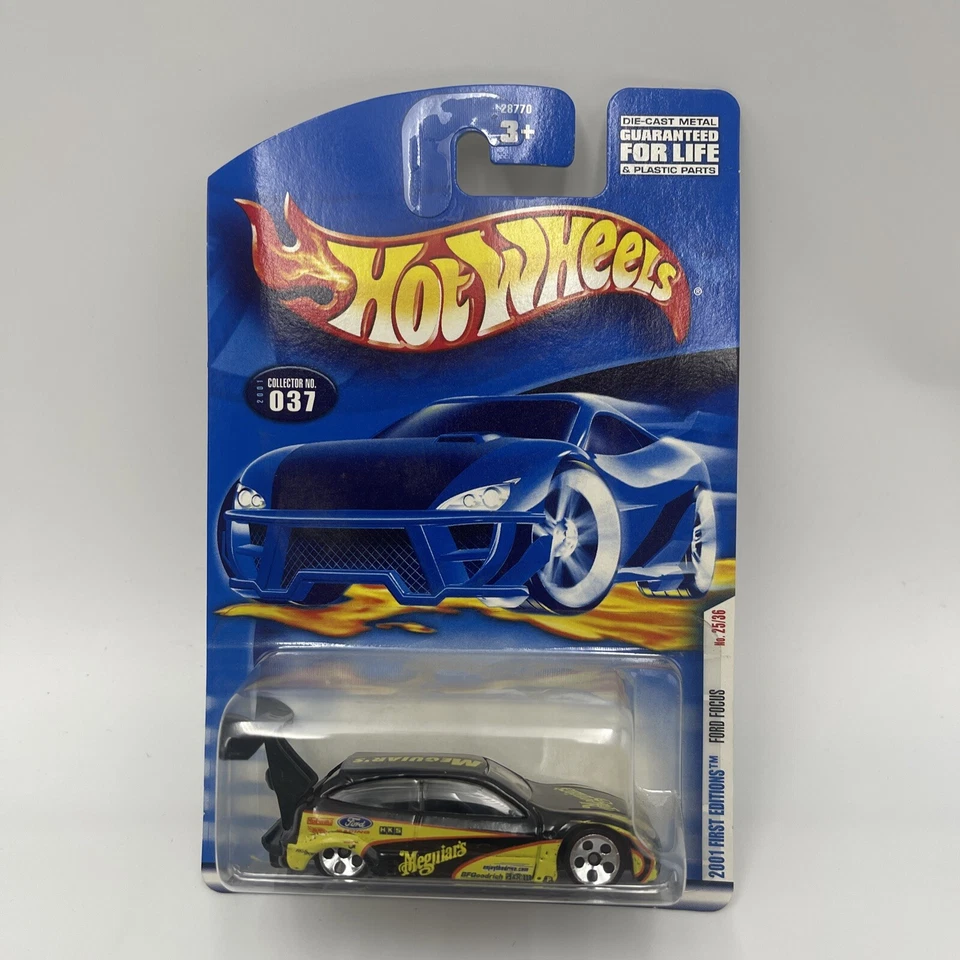 Hot Wheels First Editions Ford Focus - 2001 #037 Black Meguiar's Graphics 064