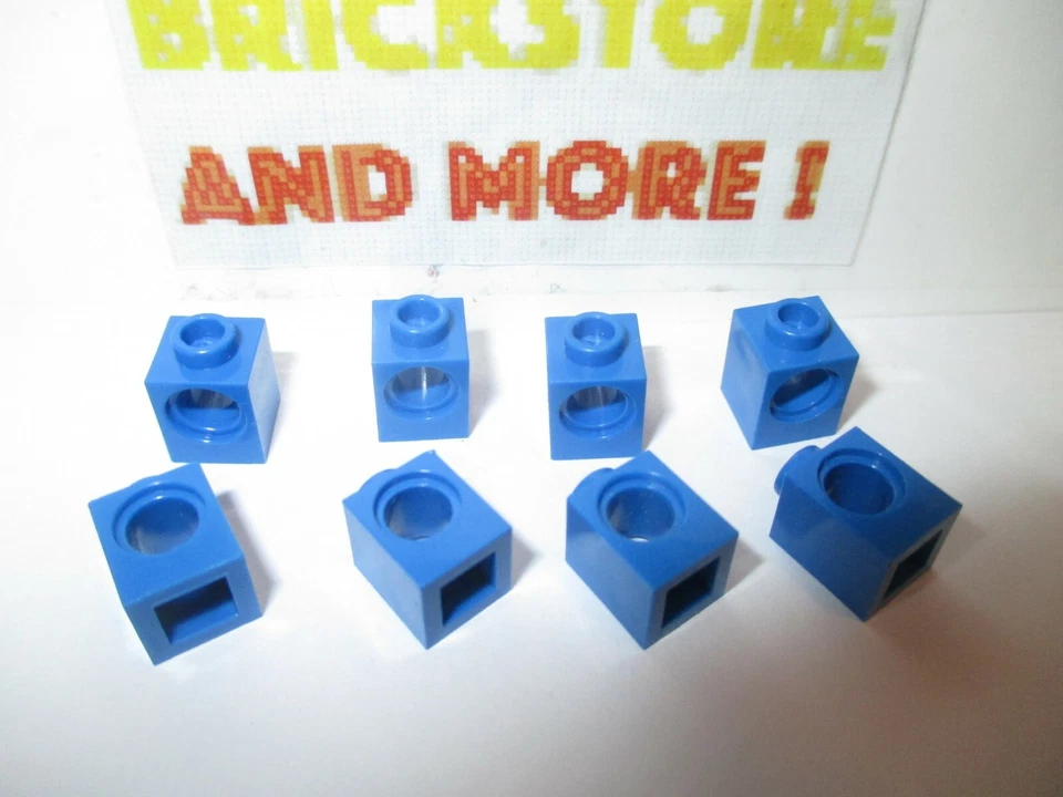 Lego - 8x Brick Brique Modified 1x1 hole trou 6541 Bleu/Blue/Blau - Photo 1/1