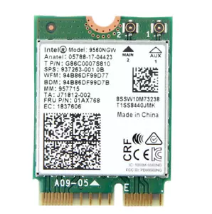Intel 9560NGW 1733M Wireless-AC Dual Band NGFF Key E BT 5.0 Wireless WLAN-Karte - Bild 1 von 1