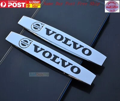 2 Pcs Car Fender Metal Stainless Volvo Sport 10cm X 2cm Decal Badge For Volvo - image 1 of 2