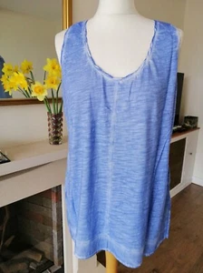 NEW RRP45 Mint Velvet cotton blocked dye summer tank top tee UK 12 bluebell - Picture 1 of 7