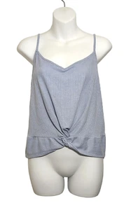 Hippie Rose Tank Top Strappy Knot Front Blue Womens Jr XL - Picture 1 of 7