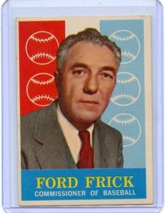 1959 TOPPS BASEBALL #1 FORD FRICK, COMMISSIONER OF BASEBALL, HOF, 012619