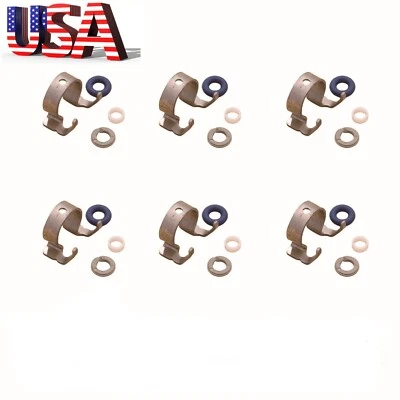 For Land Rover LR4 Range Rover Sport 3.0L 6X Fuel Injector Refit Retainer Seals - Image 1 of 4