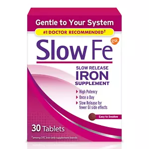 ✨ Iron Supplement for Iron Deficiency Slow Release Tablets, 45 Mg, 30 Ct - Picture 1 of 8