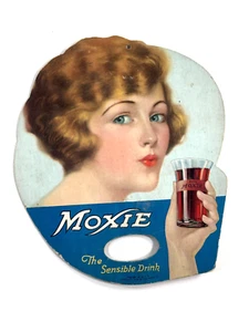 vtg Moxie Soda Advertising sign fan sensible drink - Picture 1 of 10