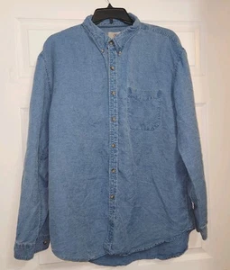 The Territory Ahead Chambray Silk Linen Blend Button Down Shirt Mens XXL Blue - Picture 1 of 5