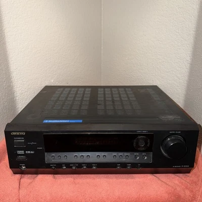 Onkyo (TX-SR304) 5.1 Channel 65 Watt AV Receiver - Black. Several Damaged Input - Image 1 of 4