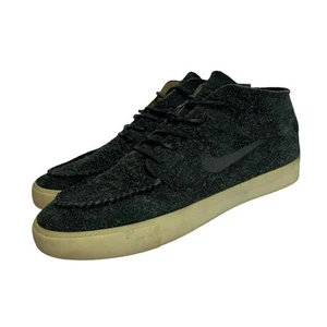 Nike SB Zoom Air Janoski Mid Crafted Premium Leather Black Gray AQ7460-001 Sz 13 - Picture 1 of 11