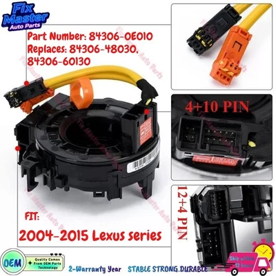 84306-0E010 Cable espiral de resorte de reloj para 2004-15 Lexus ES350 GS300 GS450h IS F Foto 1 de 4