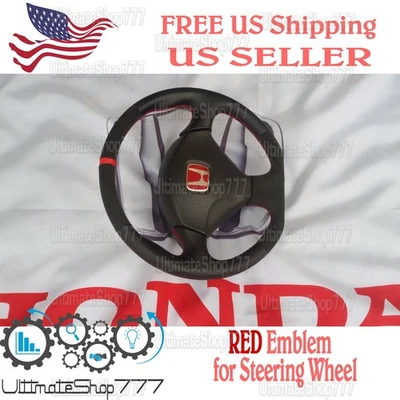 Insignia emblema botón bocina volante rojo para Honda Accord Civic CR-V 50x40 mm Foto 1 de 2