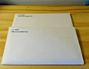 1979 and 1980 Uncirculated Coin Set U.S Mint Original Government Envelopes - Picture 1 of 5