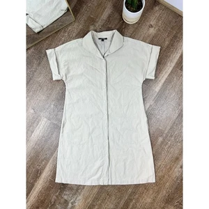 Kal Rieman Holly Kimono Shirt Dress Tan Button Up Rolled Sleeves Dress - Picture 1 of 7