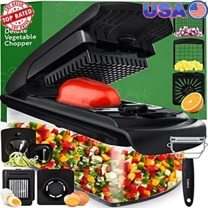 Vegetable Chopper Slicer Dicer Easy Meal Prep W/ Rust-Resistant Blades New - Picture 1 of 7