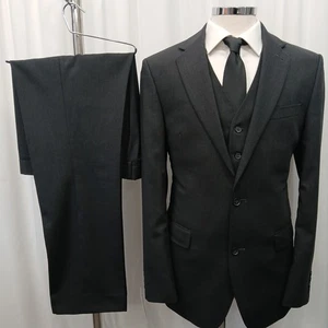 JEFF BANKS Reiseanzug anthrazitgrau Wollmischung 3-teilig C40L W36 L31 - Bild 1 von 23