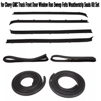 For Chevy Truck Front Door Window Run Sweep Felts Weatherstrip Seals Kit Set New - Image 1 of 4