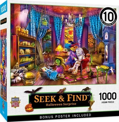 MasterPieces Jigsaw Puzzle; Halloween Surprise - seek and find; 1000 pieces - Image 1 of 3