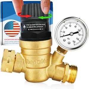 RV Water Pressure Regulator for RV Camper. Brass Lead-free Adjustable Water P... - Picture 1 of 4