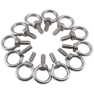 12Pz M6 Bulloni ad Occhio di Sollevamento, 304 Acciaio Inox Filettatura Maschio M6 (12Pz) - Foto 1 di 7