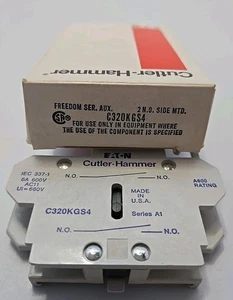 C320KGS4 CUTLER HAMMER NEW In Box Eaton Auxiliary Contact 2no Side Mount Freedom - Picture 1 of 4