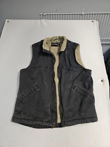Wolverine Full Zip Sherpa Lined Vest Men L Workwear Gray Denim - Picture 1 of 5
