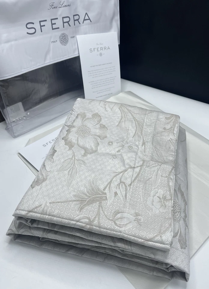 SFERRA Melzi FULL / QUEEN Duvet Cover 88x92” Long Staple Cotton Sateen Taupe