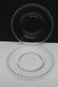 2er SET IMPERIAL KLARGLAS KERZENDOCHT 8" SALAT/DESSERT MITTAGESSEN TELLER - Bild 1 von 3