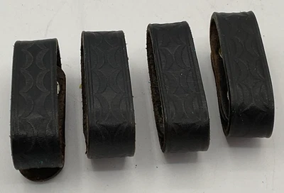 Leather Duty Belt Keepers 2.25" Belt Width Chrome Snap Black Lot Of 4 NICE - Image 1 of 4