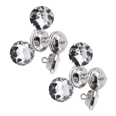 Diamante Silver Rhinestone Crystal Round Buttons Sewing Craft (20mm) ZMS - Image 1 of 4