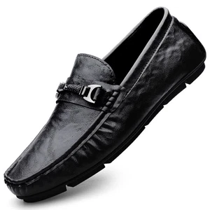 Zapatos mocasines informales cómodos sin cordones de cuero suave para hombre - Imagen 1 de 20