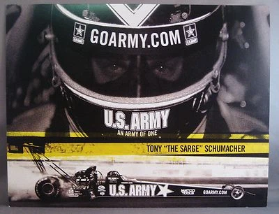 TONY "THE SARGE" SCHUMACHER POSTAL DE DOS CARAS 8 1/2" X 11" GOARMY.COM NHRA Foto 1 de 2