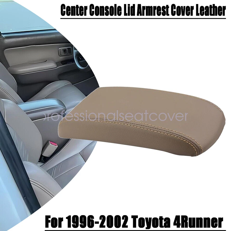 Cubierta de reposabrazos de consola central de cuero tostado para Toyota 4Runner Limited 1996-2002 Foto 1 de 4