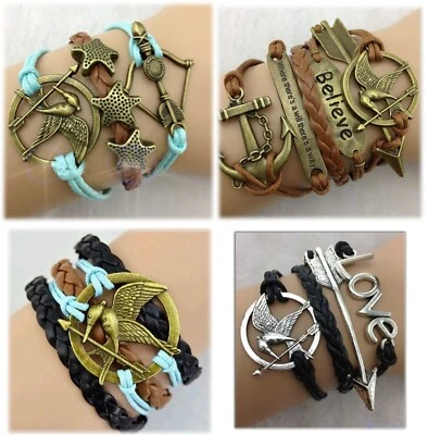 Hunger Spiele - Armband Spotttölpel, Peetas Pfeil 4 Varianten d.gold blau braun - Bild 1 von 4