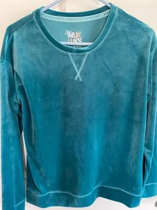 Muk Luks Velours Langarmshirt - türkis - Damen Small - neu ohne Etikett - Bild 1 von 2