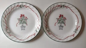Corelle Callaway Holiday Christmas Holly Ivy 7 Inch Salad  Plates Set of 2 VGC  - Picture 1 of 5