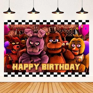 Freddy's Backdrop 5 Nights Party Background Photo Booth Banner Large Fabric A... - Picture 1 of 5