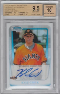 2011 Bowman Chrome Draft Pros Auto Refractor Giants Kyle Crick/500 BGS GemMt 9.5 - Bild 1 von 2