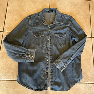 Chaps Cotton Shirt Snap Up Size XL Boys/Girls Blue - Picture 1 of 5