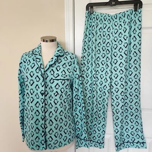 New Directions Größe Medium aquamarin türkis blau grün Pinguin Fliege Pyjama Set Schlafanzug - Bild 1 von 12