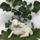 Small Sitting Sheep with Lamb Figurine Statue Garden Ornament