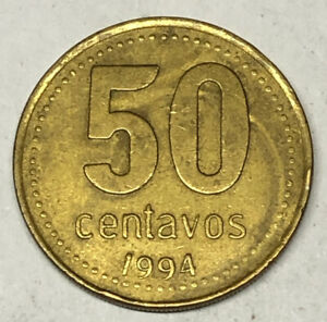 Argentina Coin - 1994 50 Centavos Coin circulated KM#111.1 Aluminum Bronze