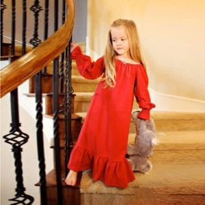 Kids Baby Girl Long Sleeve Romper Dress Toddler Sleepwear Clothes Outfits Set - Picture 1 of 13