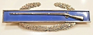 Vintage WWII US Army Sterling silver blue enamel infantry marksman rifle badge - Picture 1 of 7