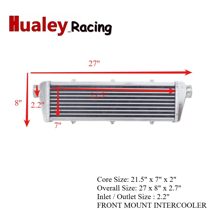 Intercooler Delantero Aluminio 27x8x2.7"2.2" E/S Para Lexus GMC Toyota Audi Universal Foto 1 de 4