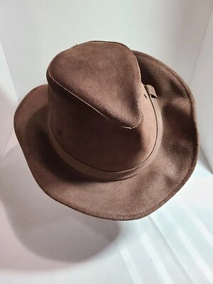 Sombrero estilo vaquero/outback australiano de cuero marrón genuino Minnetonka Foto 1 de 4