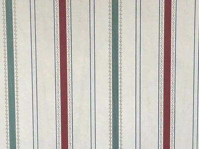 Vintage Fino Listra Vermelha, Verde, Azul e Dourada Off White por York SP7328 - Imagem 1 de 4
