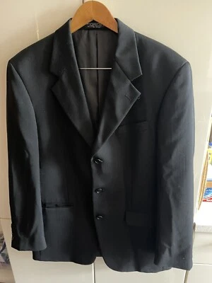 Jones New York Prato Hombres Traje de Lana Chaqueta Golden Fil Talla R 40 Negro Excelente Foto 1 de 4