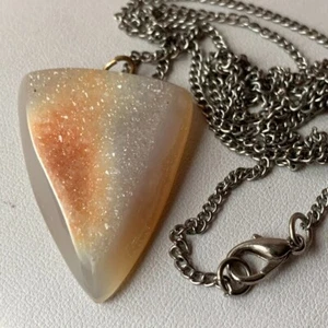 Urban Outfitters Druzy Agate Long Necklace - Picture 1 of 8