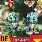 2 Stück Acryl Flying Dragon Baby 2D flache Weihnachtsbaumbehänge Ornament (#2)