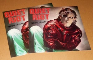 QUIET RIOT metal health 1983 VINTAGE CBS HEAVY STOCK PROMO DISPLAY FLAT SET x2 - Picture 1 of 4